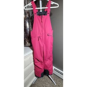 SKIGEAR Girls Insulated Ski/Snow Bib Overall Pants Sz Small Pink Black